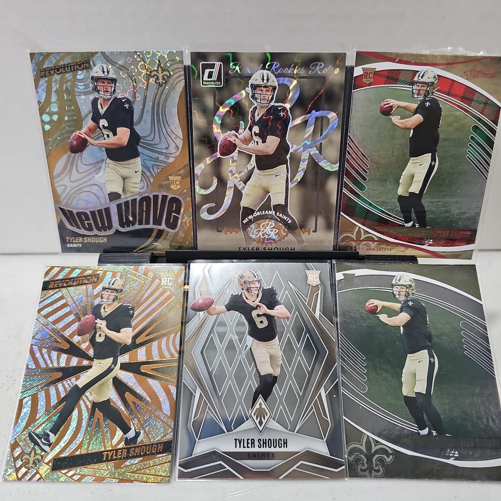 Lot of 6 Tyler Shough 2025 Panini Football RC 3 Inserts And 3 Base